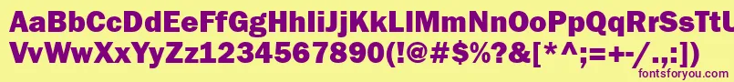 Franklingothheavyatt Font – Purple Fonts on Yellow Background