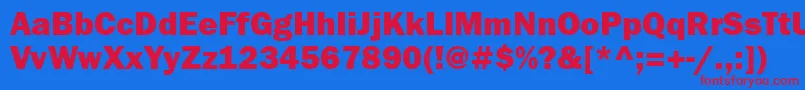 Franklingothheavyatt Font – Red Fonts on Blue Background