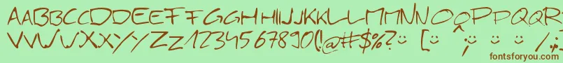 Gesimp21 Font – Brown Fonts on Green Background