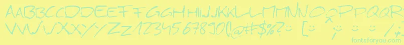fuente Gesimp21 – Fuentes Verdes Sobre Fondo Amarillo