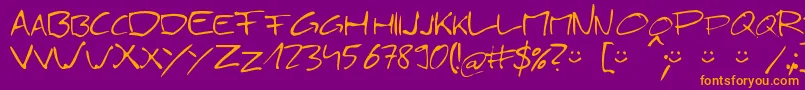 Gesimp21 Font – Orange Fonts on Purple Background