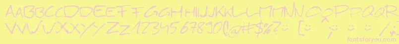 Gesimp21 Font – Pink Fonts on Yellow Background