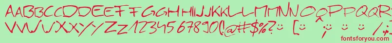 Gesimp21 Font – Red Fonts on Green Background