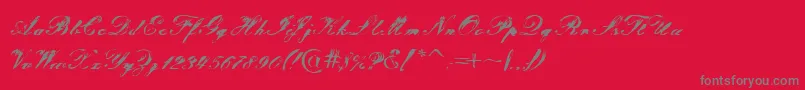 Tragedia Font – Gray Fonts on Red Background