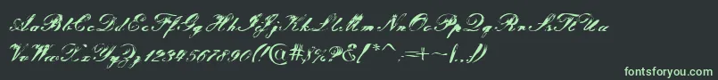 Tragedia Font – Green Fonts on Black Background