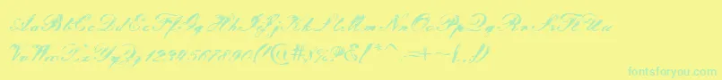 Tragedia Font – Green Fonts on Yellow Background