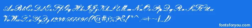 Tragedia Font – White Fonts on Blue Background