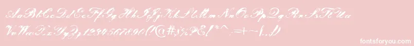 Tragedia-Schriftart – Weiße Schriften auf rosa Hintergrund