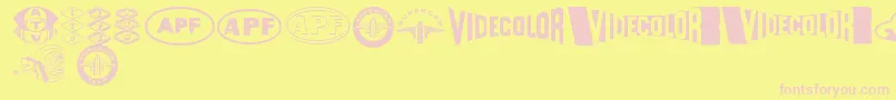 Шрифт AndersonDings1 – розовые шрифты на жёлтом фоне