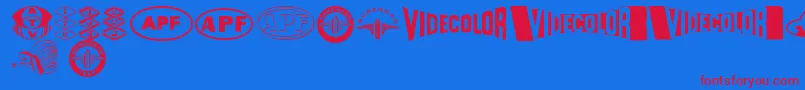 フォントAndersonDings1 – 赤い文字の青い背景