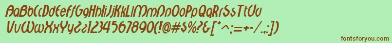 CroixItalic Font – Brown Fonts on Green Background