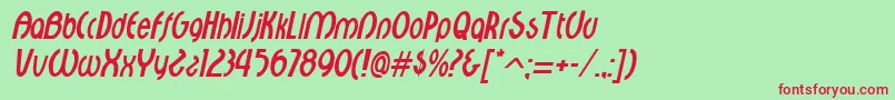 CroixItalic Font – Red Fonts on Green Background