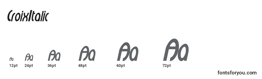 CroixItalic Font Sizes