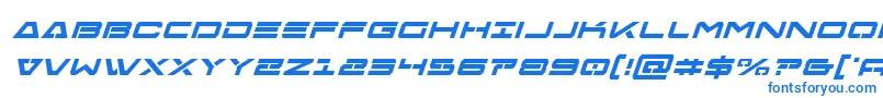 フォントFreeagentboldital – 白い背景に青い文字