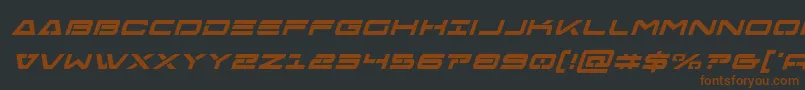 Freeagentboldital-Schriftart – Braune Schriften auf schwarzem Hintergrund
