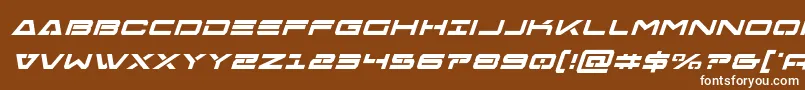 Freeagentboldital-Schriftart – Weiße Schriften auf braunem Hintergrund