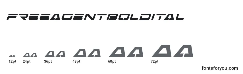 Tamaños de fuente Freeagentboldital