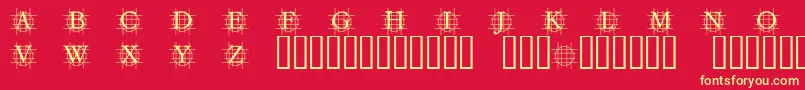 フォントGrafboldBold – 黄色の文字、赤い背景