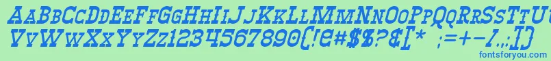 WinslettItalic Font – Blue Fonts on Green Background