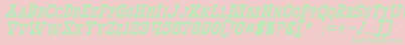 WinslettItalic Font – Green Fonts on Pink Background