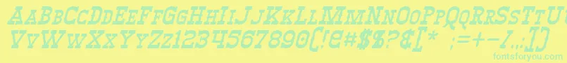 Шрифт WinslettItalic – зелёные шрифты на жёлтом фоне
