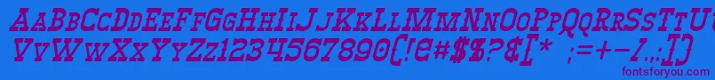 WinslettItalic Font – Purple Fonts on Blue Background