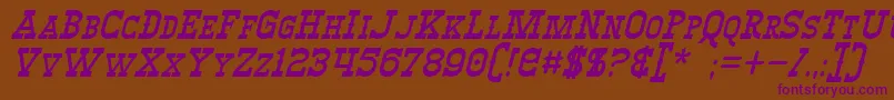 WinslettItalic Font – Purple Fonts on Brown Background