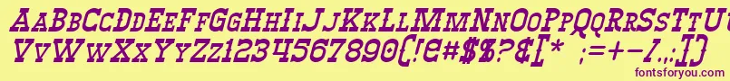 WinslettItalic Font – Purple Fonts on Yellow Background