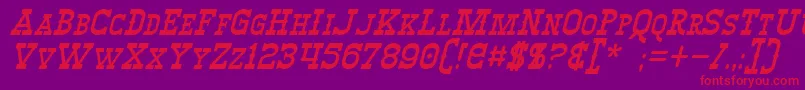 WinslettItalic Font – Red Fonts on Purple Background