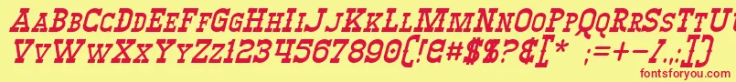 WinslettItalic Font – Red Fonts on Yellow Background