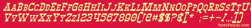 WinslettItalic Font – Yellow Fonts on Red Background