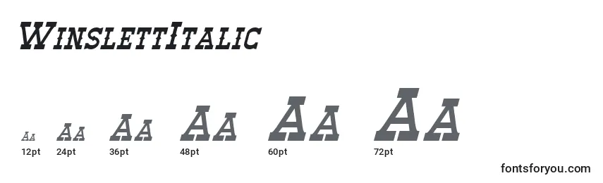 WinslettItalic Font Sizes