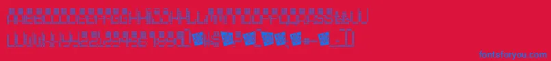 5000 Font – Blue Fonts on Red Background