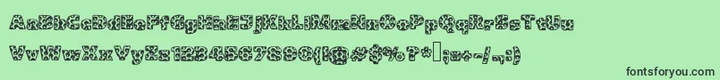 Metalic Font – Black Fonts on Green Background