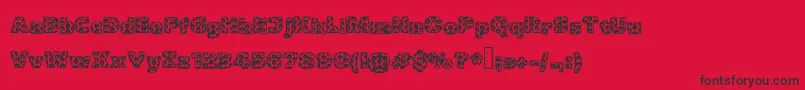 フォントMetalic – 赤い背景に黒い文字