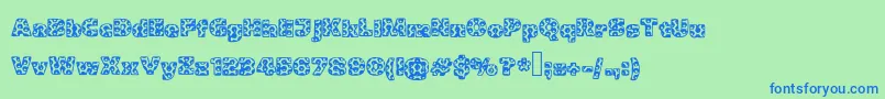 Metalic Font – Blue Fonts on Green Background