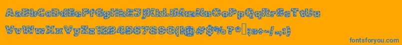 Metalic Font – Blue Fonts on Orange Background