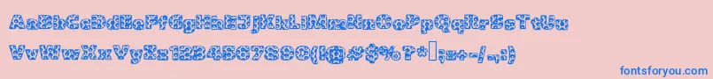 Metalic Font – Blue Fonts on Pink Background