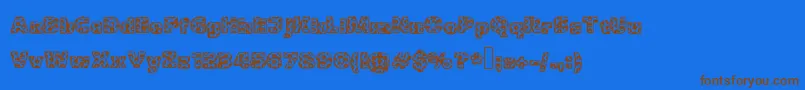 Metalic Font – Brown Fonts on Blue Background