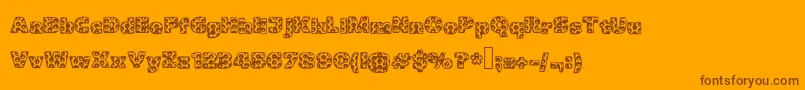 Metalic Font – Brown Fonts on Orange Background