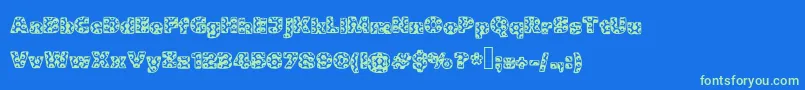 Metalic Font – Green Fonts on Blue Background