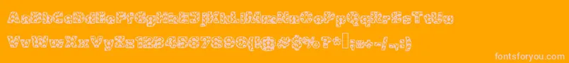 Metalic Font – Pink Fonts on Orange Background