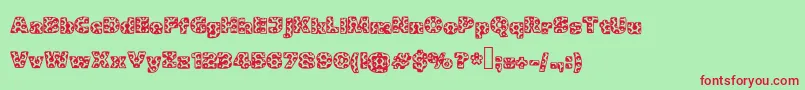 Metalic Font – Red Fonts on Green Background