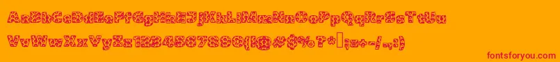 Metalic Font – Red Fonts on Orange Background