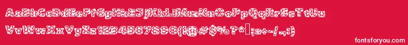 Metalic Font – White Fonts on Red Background