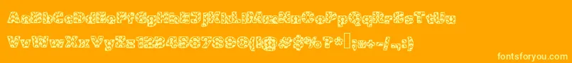 Metalic-fontti – keltaiset fontit oranssilla taustalla