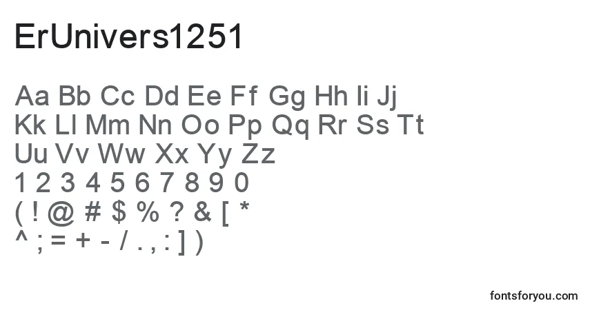 Fuente ErUnivers1251 - alfabeto, números, caracteres especiales