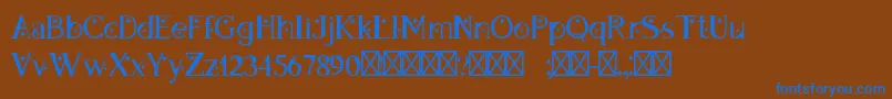 Czcionka DapandoraRegular – niebieskie czcionki na brązowym tle