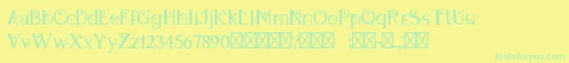 DapandoraRegular-fontti – vihreät fontit keltaisella taustalla