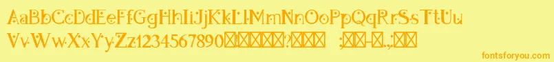 DapandoraRegular Font – Orange Fonts on Yellow Background